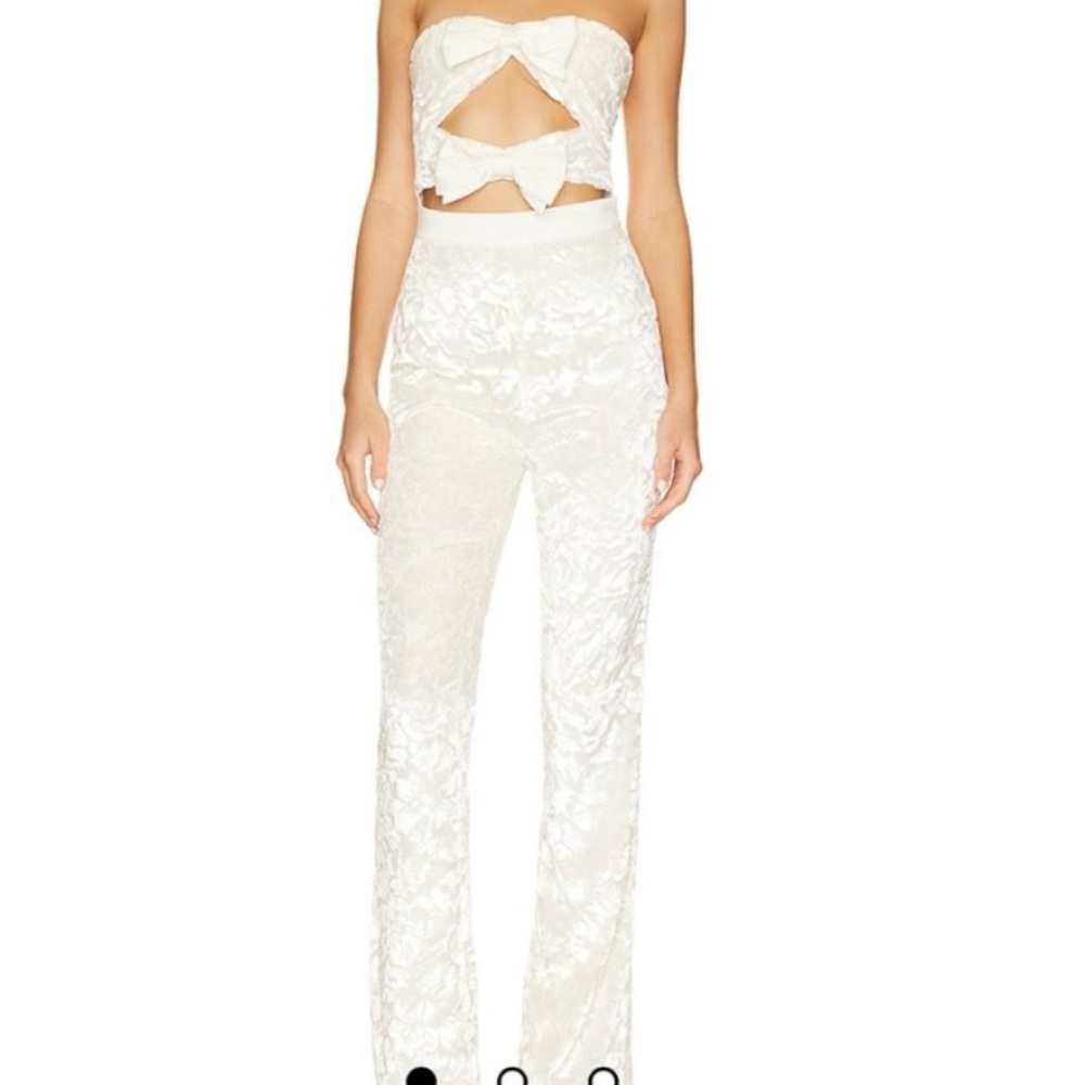 Tularosa Cream Strapless Jumpsuit